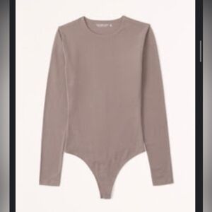 Abercrombie Long-Sleeve Cotton Seamless Fabric Crew Bodysuit